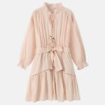 Women Ruffle-Neck Mini Dress