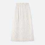 Women Pleated Lace Maxi Skirt