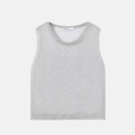 Women Metallic Knit Sleeveless Top