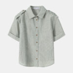 Women Stripped Cropped Shirt