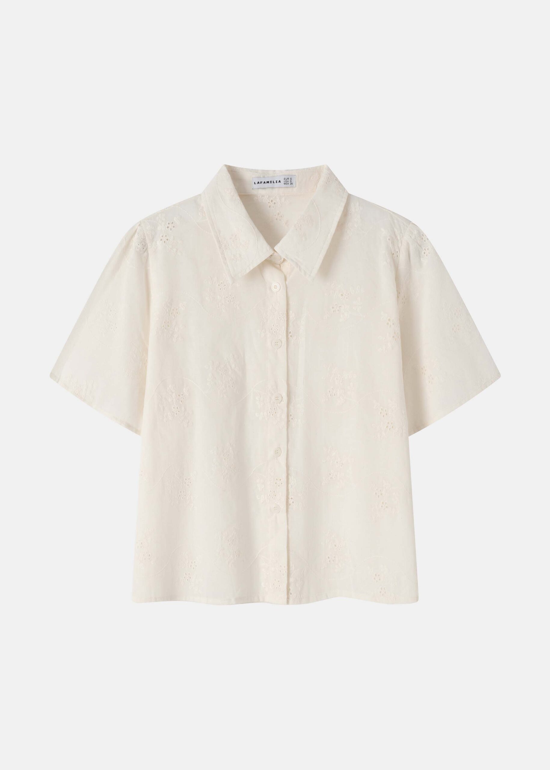 6126204057903-a Women Embroidered Short Sleeves Shirt - Image 1