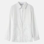 Women Classic Lace Panel Shirt