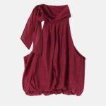 Women Sleeveless Pussy Bow Top