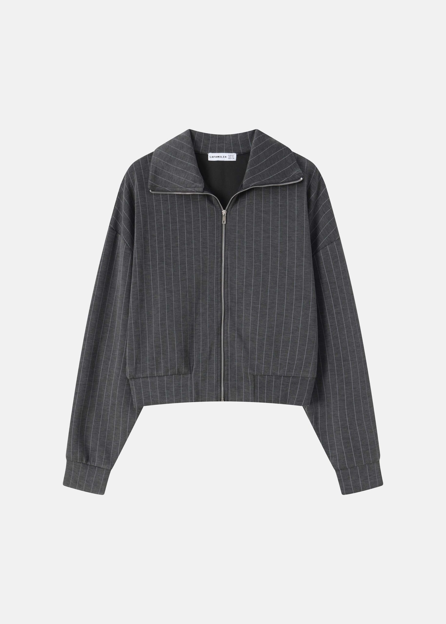 6126216050118-a Women Striped Zip Up - Image 1