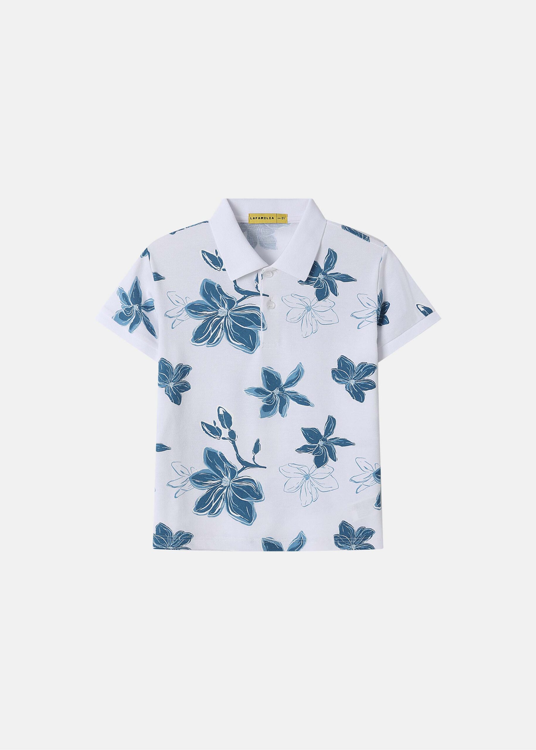 6126316033702-a Kids Boy Printed Polo Shirt - Image 1