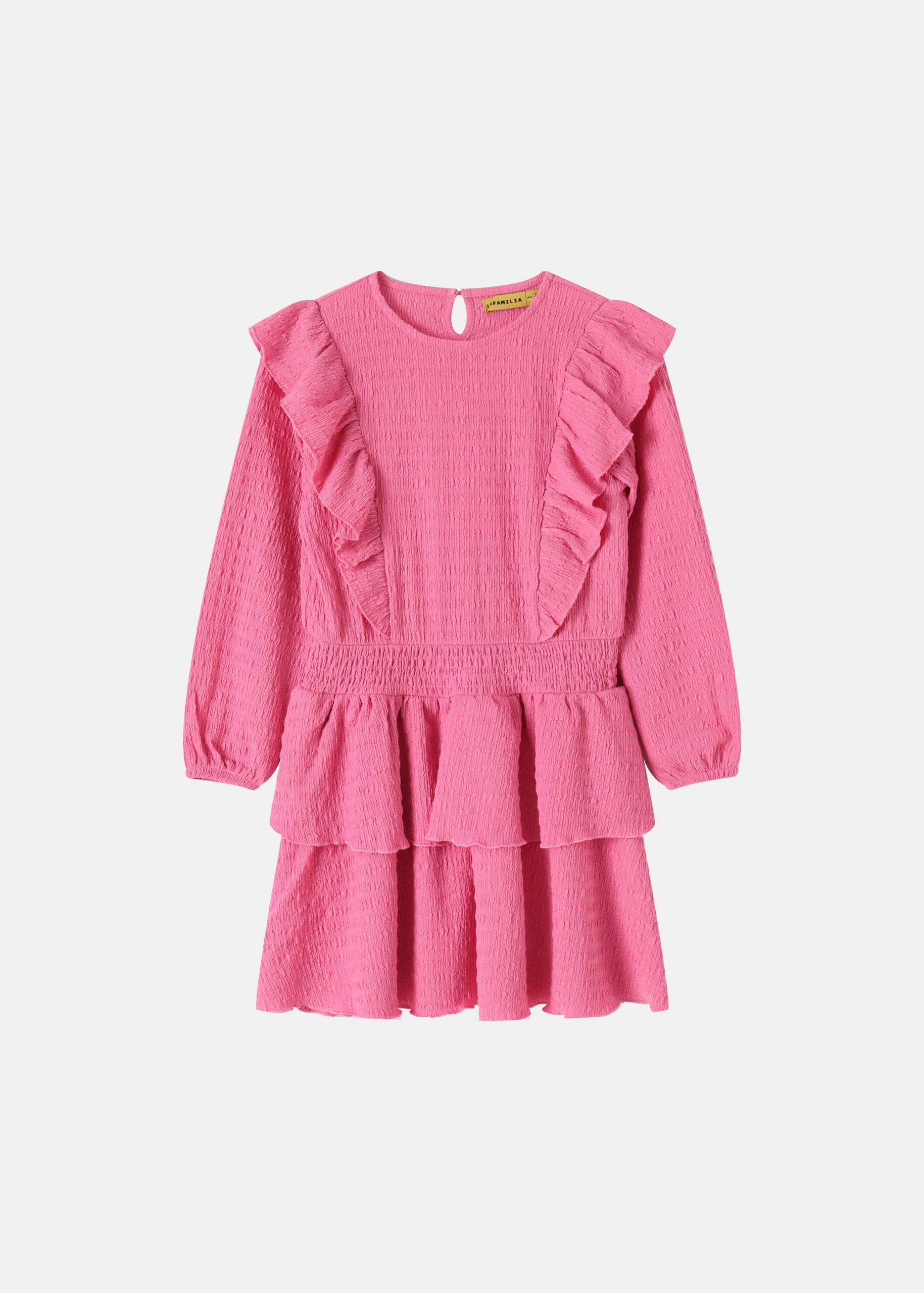 6126409013814-a Kids Girl Patterned Fabric Dress - Image 1