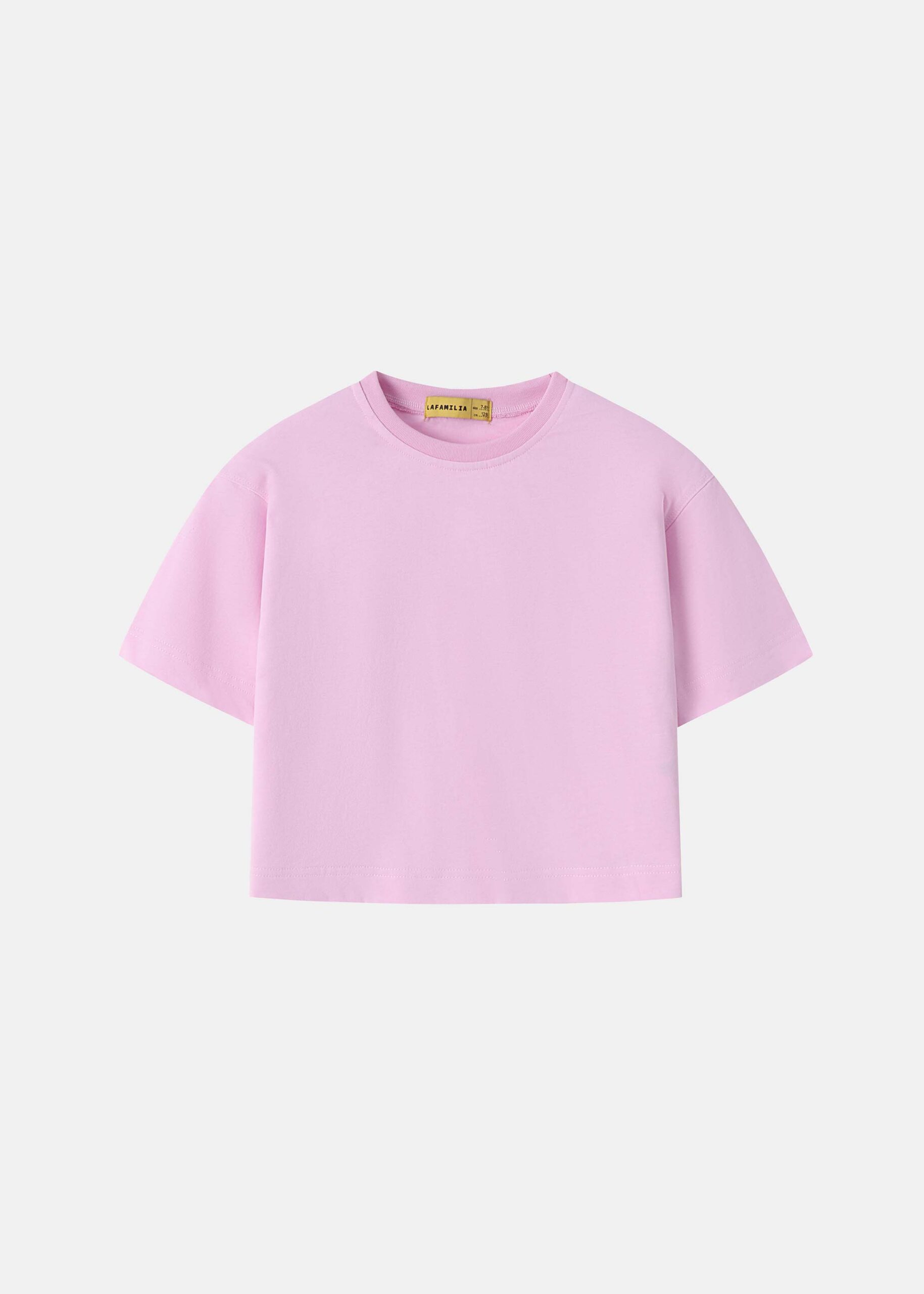 6126416022229-a Kids Girl Plain Cropped T-Shirt - Image 1