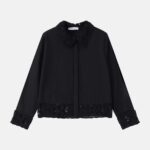 Women Classic Shirt With Crochet Hem
