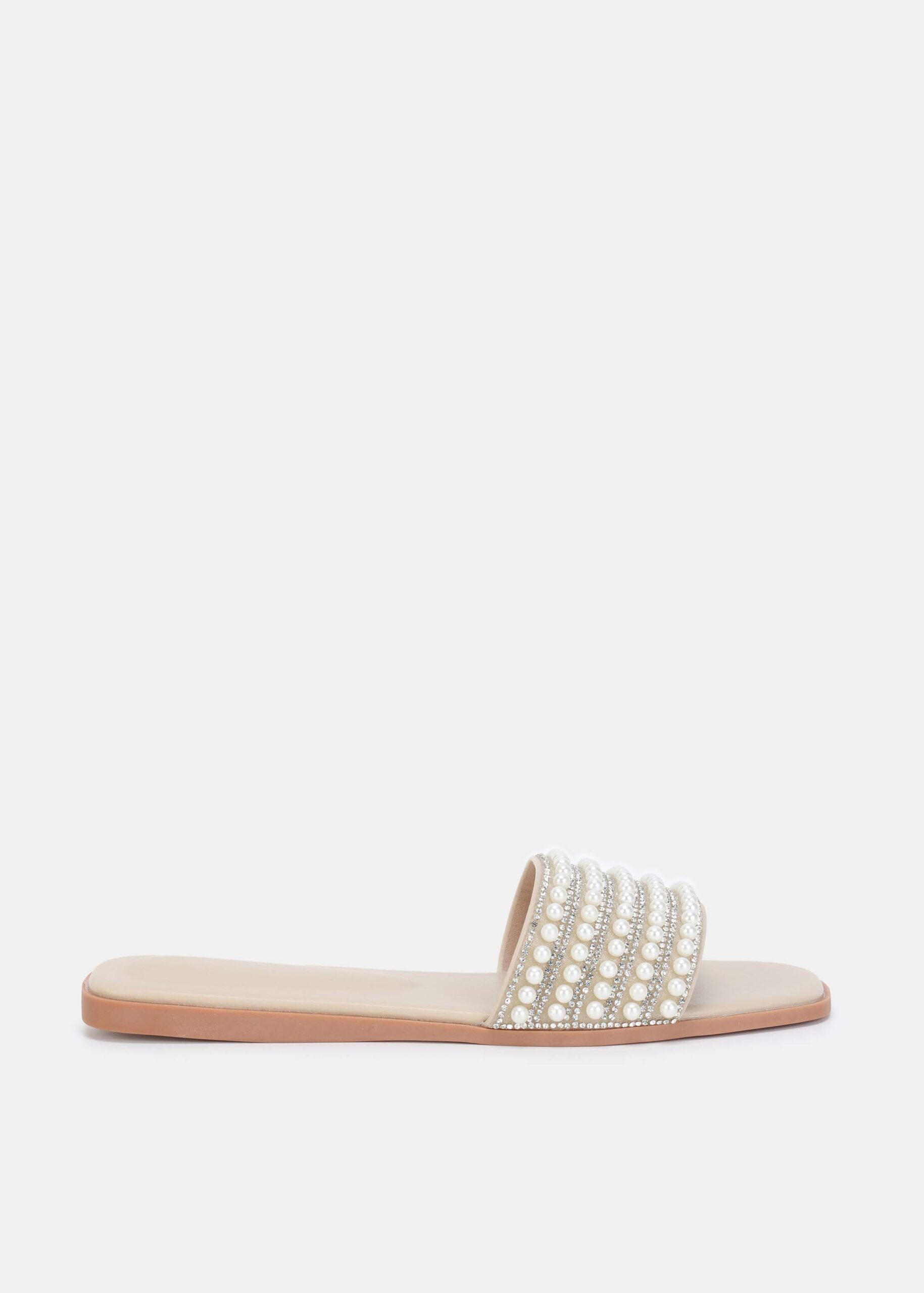 6126213001103-a Women Pearls Decor Slipper - Image 1
