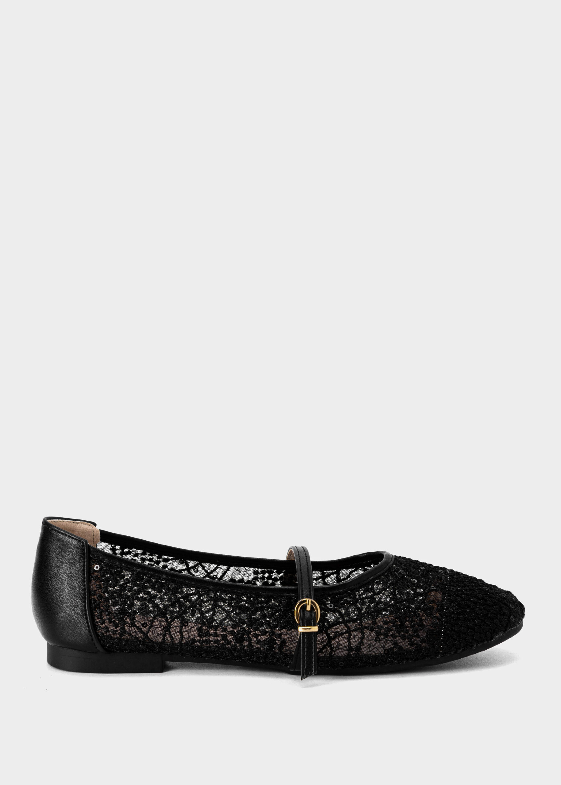 6126213009701-a Women Embroidered Mesh Ballerina - Image 1