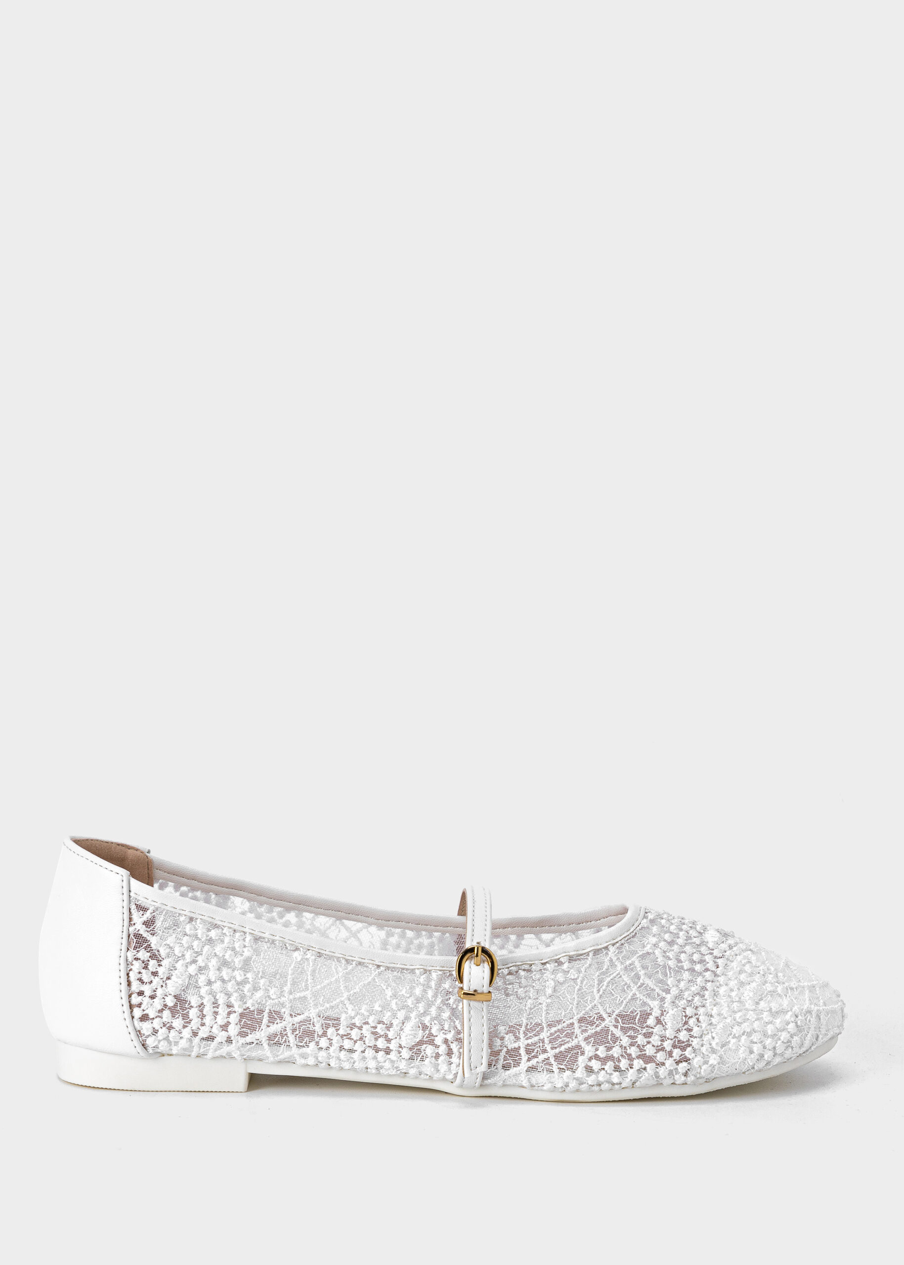 6126213009702-a Women Embroidered Mesh Ballerina - Image 1