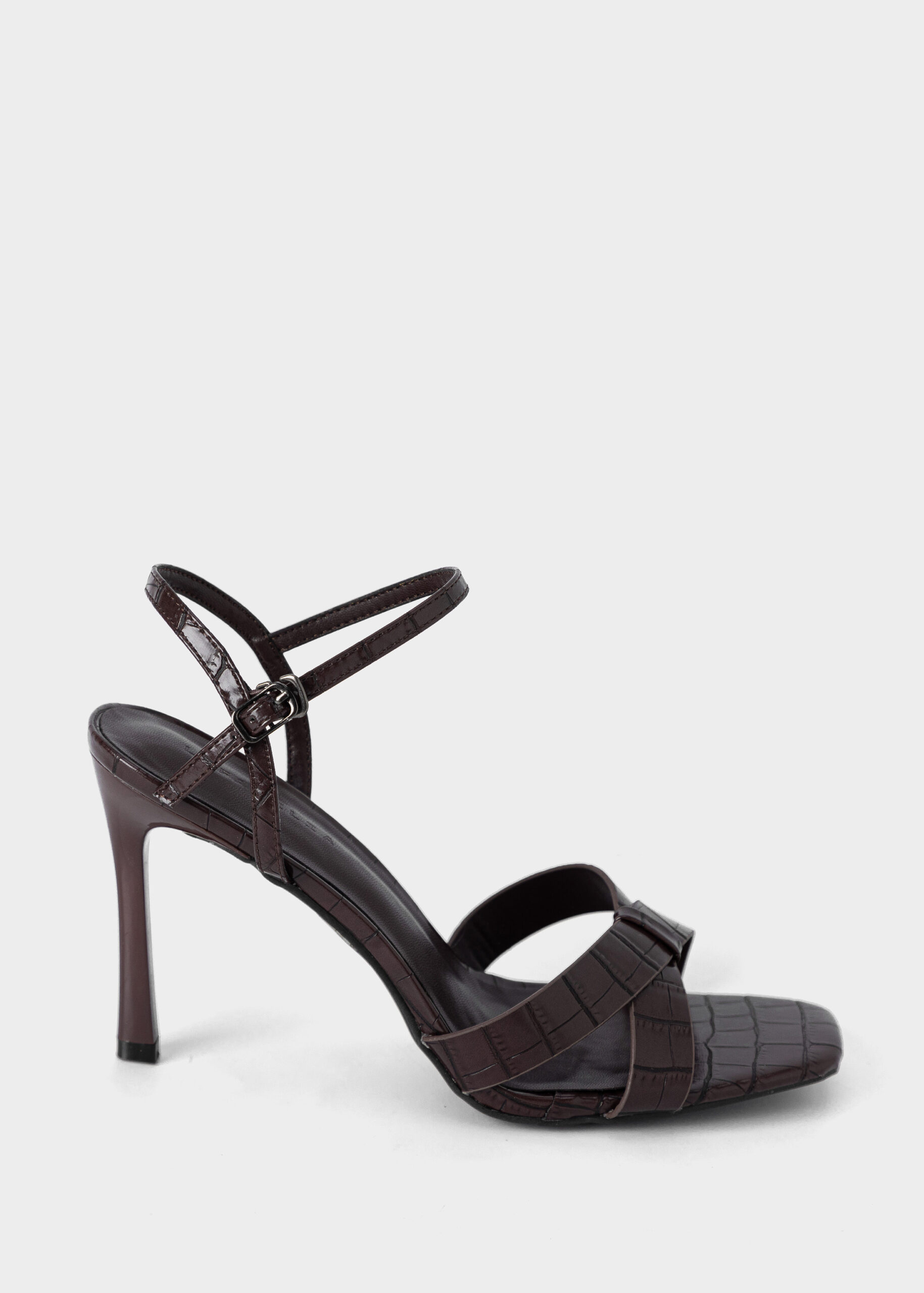 6126213016242-a Women Embossed Leather Sandal - Image 1