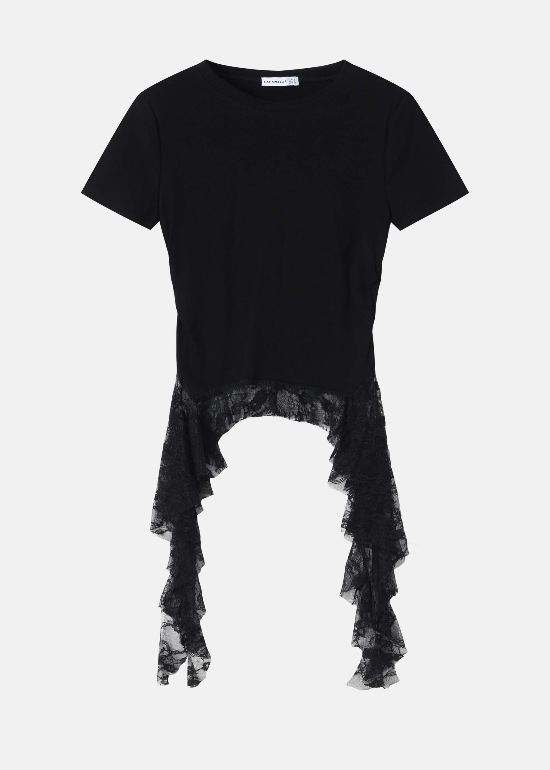 6126216056301-a Women T-shirt with Lace - Image 1