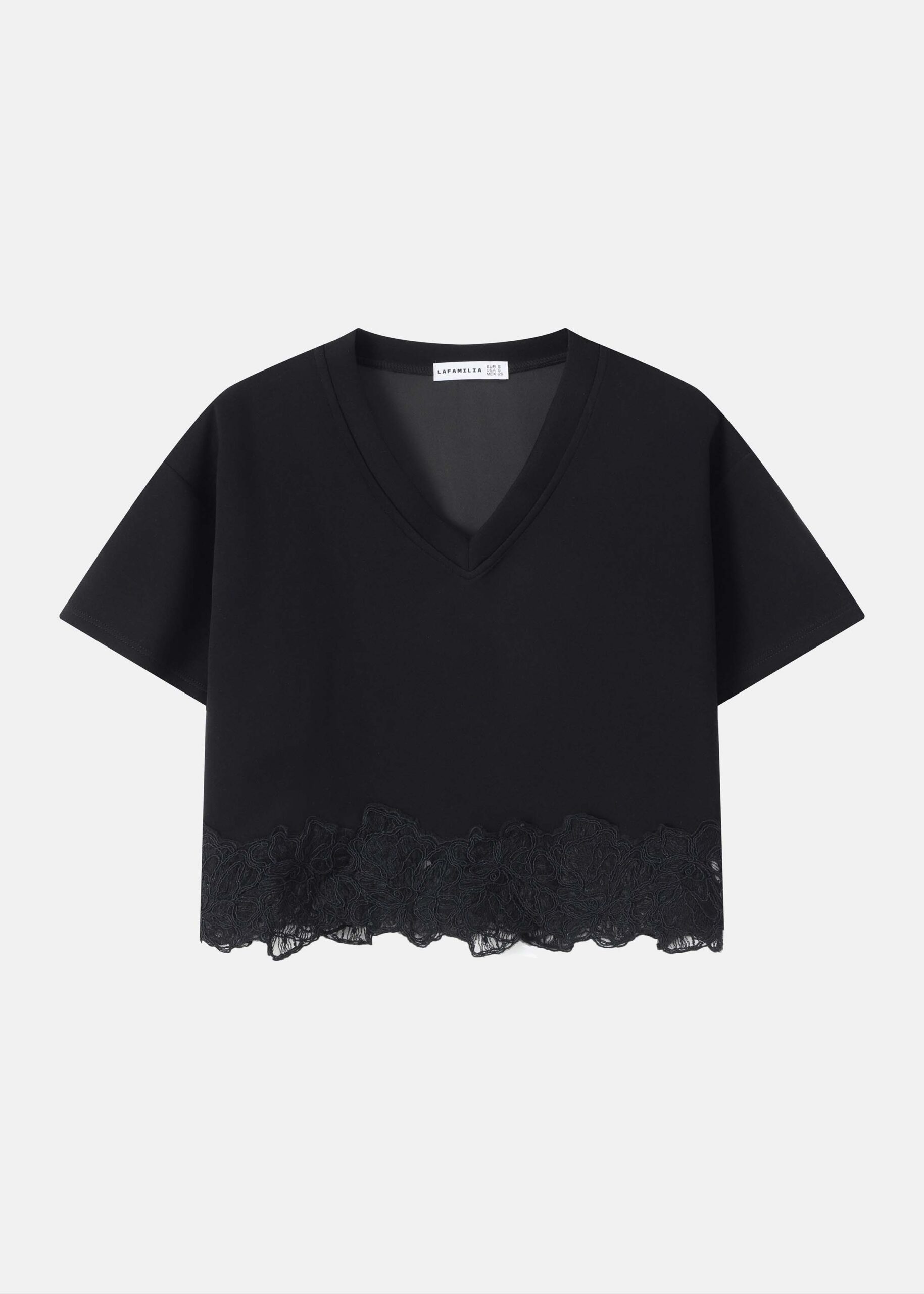6126216056501-a Women V-Neck Cropped T-Shirt - Image 1