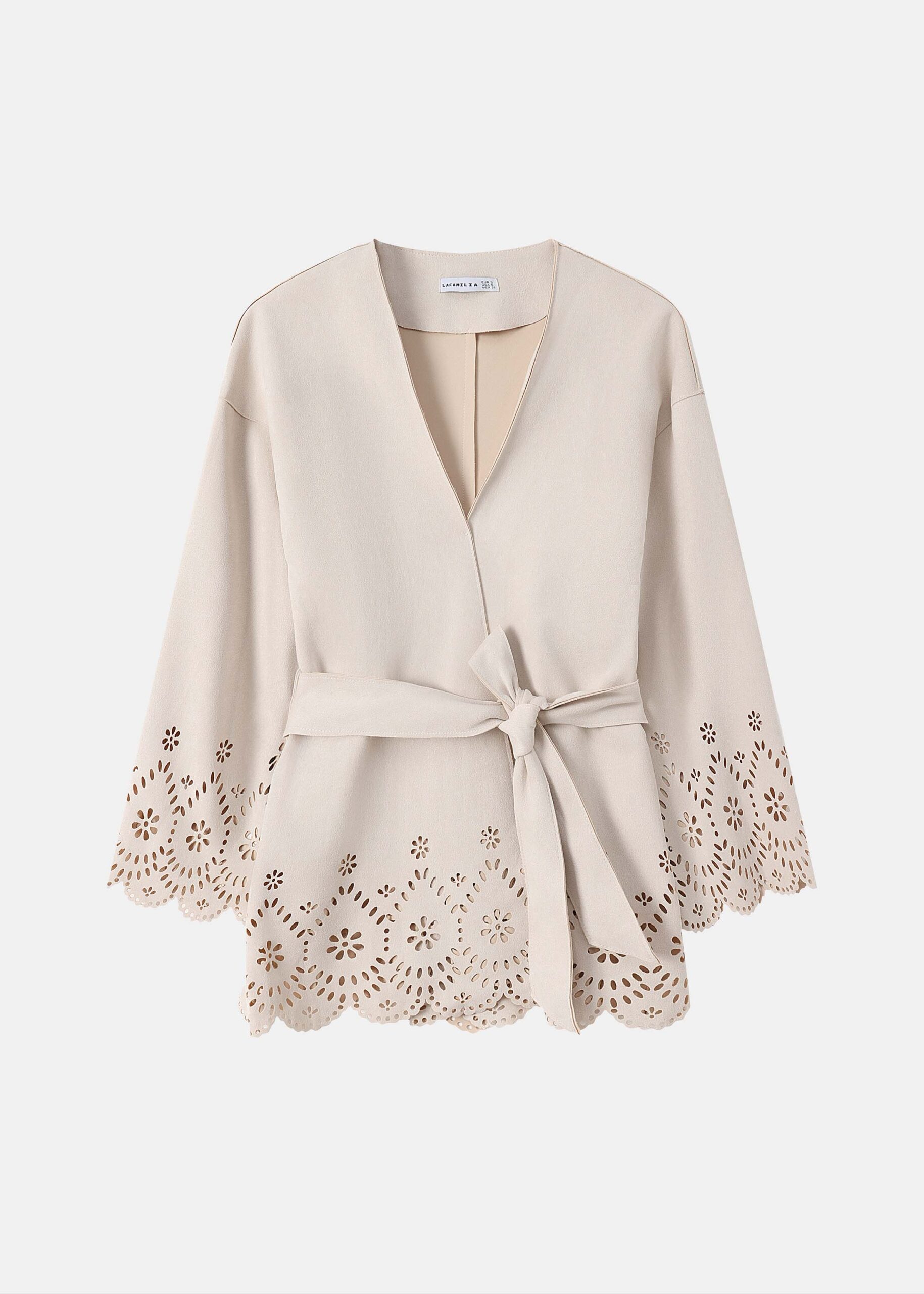 6126222047803-a Women Suede Cardigan - Image 1