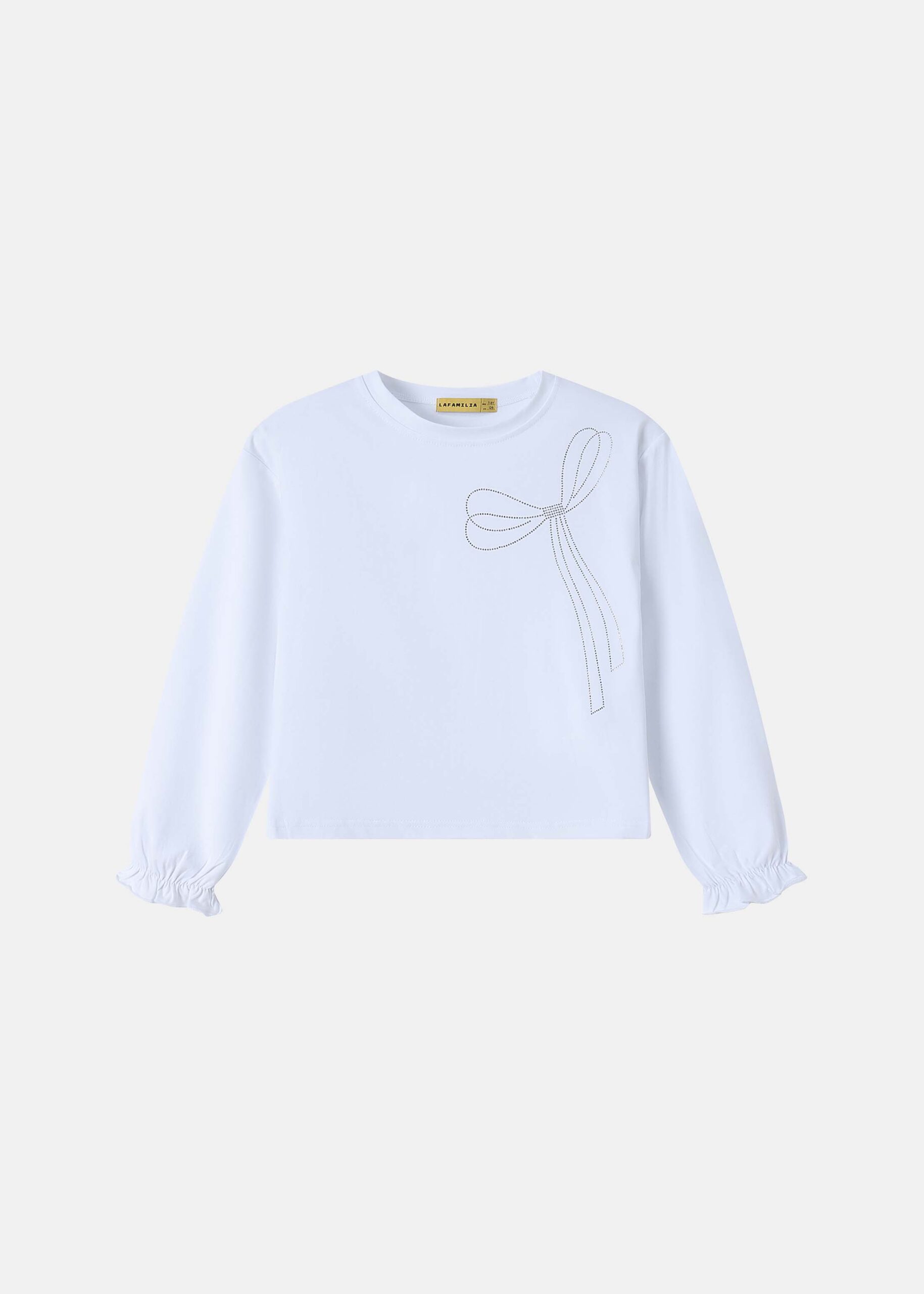 6126416020102-a Kids Girl Bow Decor Blouse - Image 1