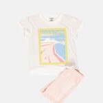 Kids Girl Two-Pieces "Pink Beach" Pajama