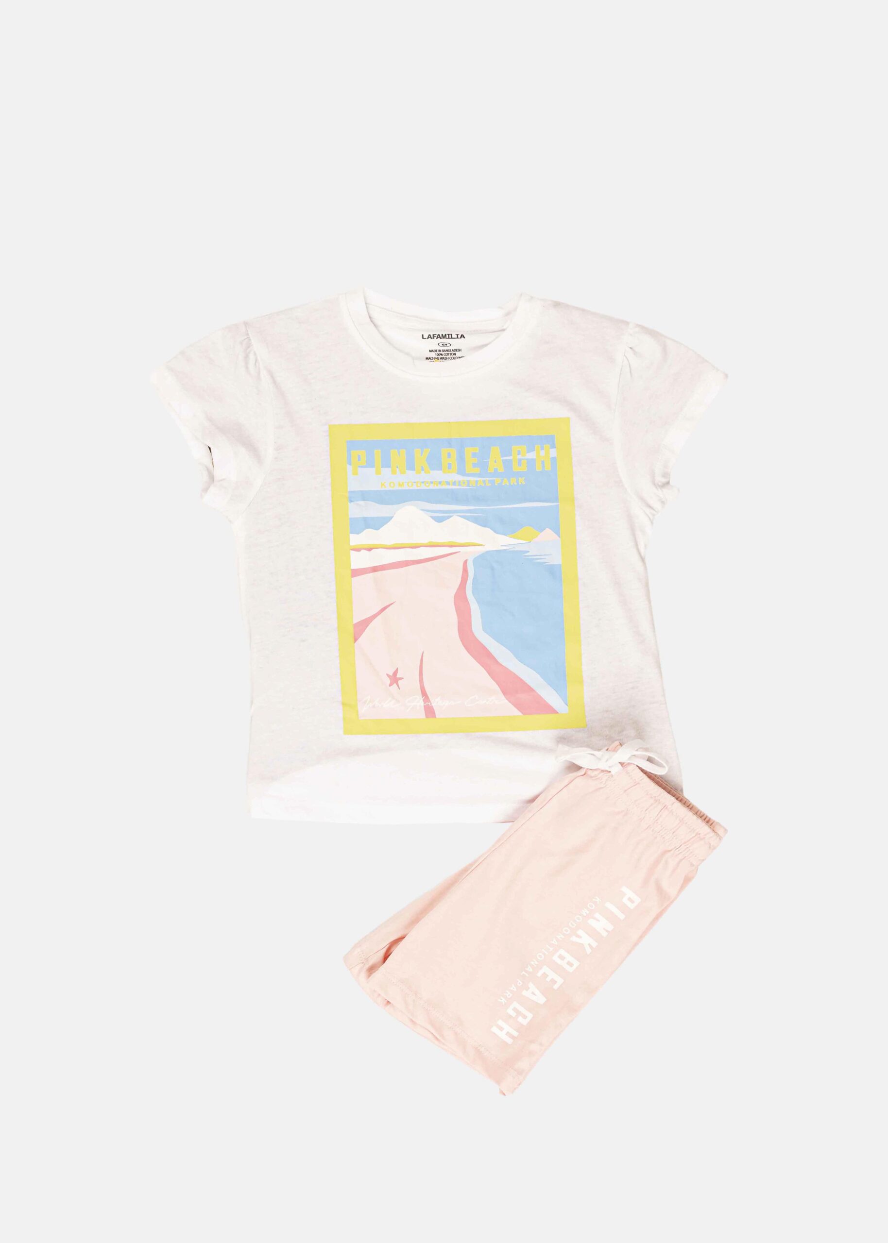 6126424070002-a Kids Girl Two-Pieces "Pink Beach" Pajama - Image 1
