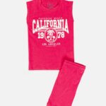 بيجامة أطفال بناتي قطعتين "California"