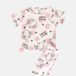 بيجامة أطفال بيبي بناتي قطعتين "Hello Kitty"