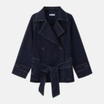 Women Denim Trench Jacket