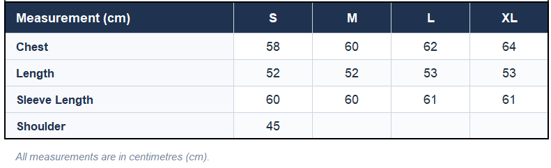 Size chart