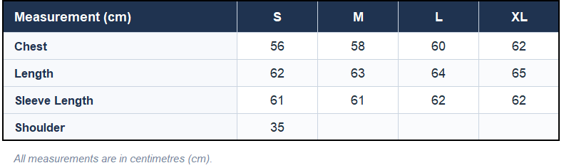 Size chart