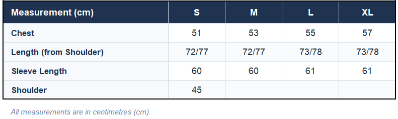 Size chart