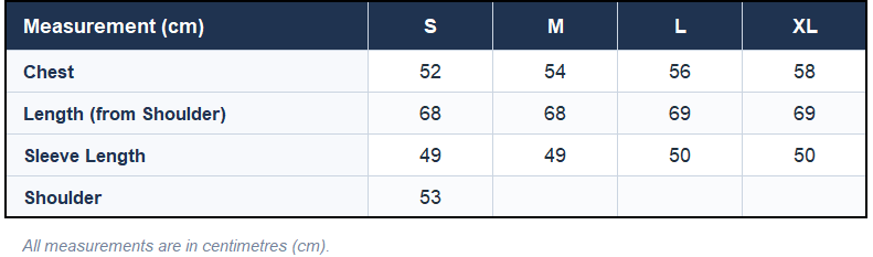 Size chart