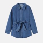 Women Denim Belted Shirt