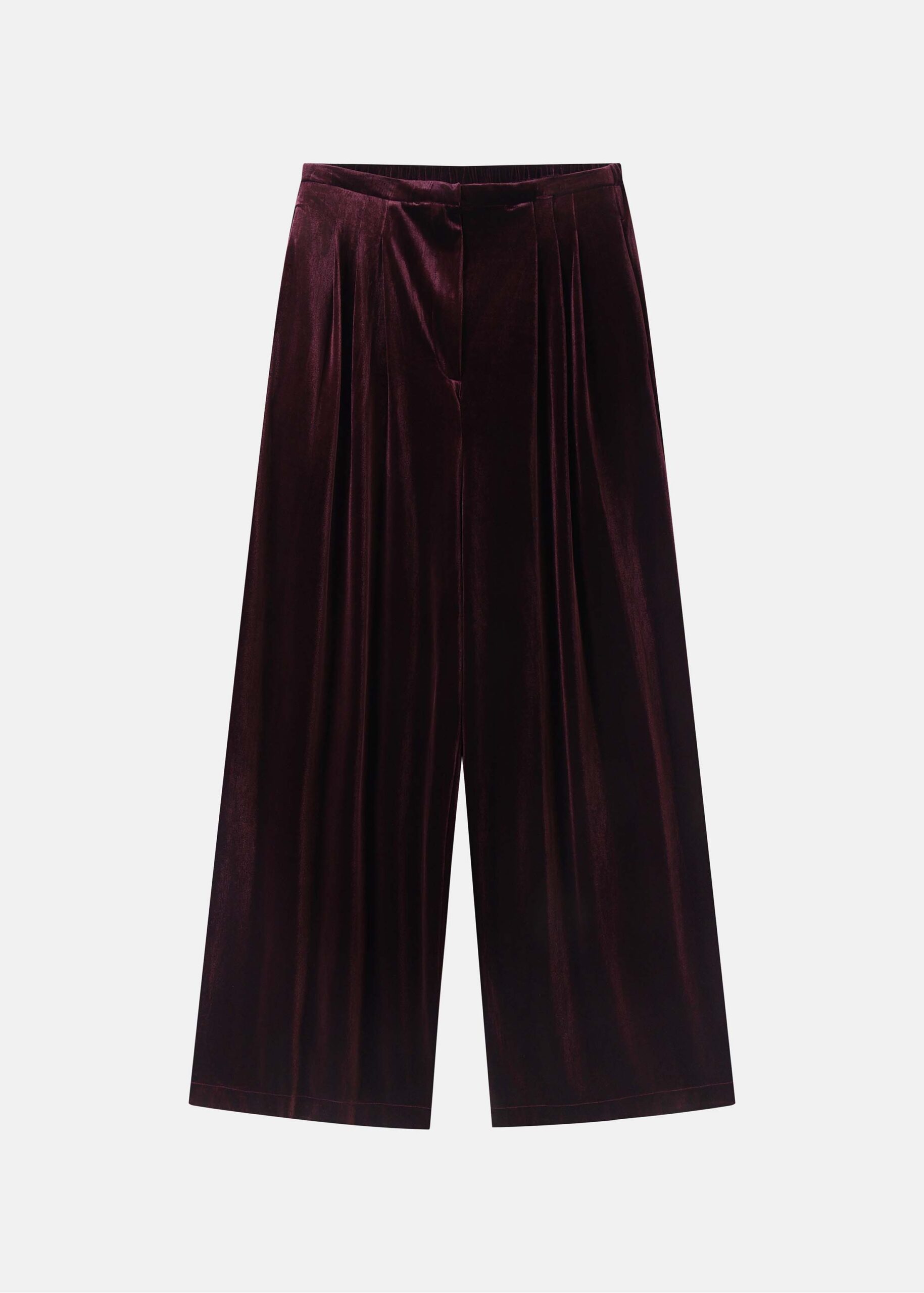 6226208006915-a Women Velvet Pleated Trouser - Image 1