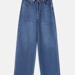 بنطلون نسائي جينز Straight Mid-Rise Regular-Length