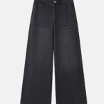 Women Super Wide High-Waist Full-Length Jeans Trouser