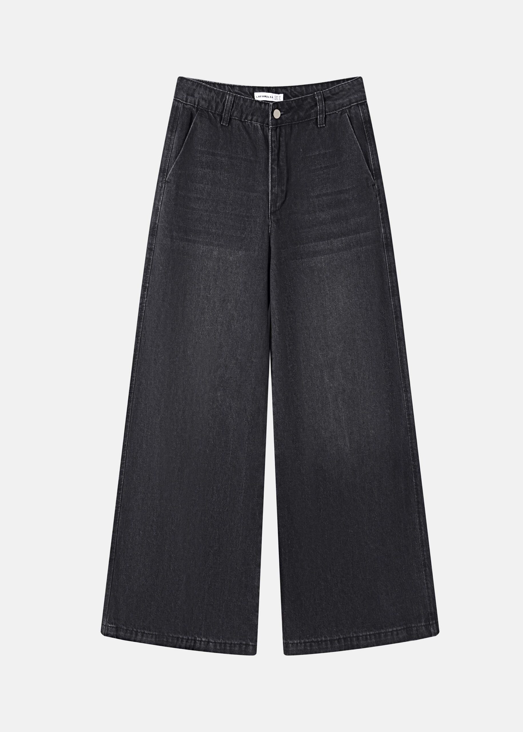 6226208010301-a Women Super Wide High-Waist Full-Length Jeans Trouser - Image 1