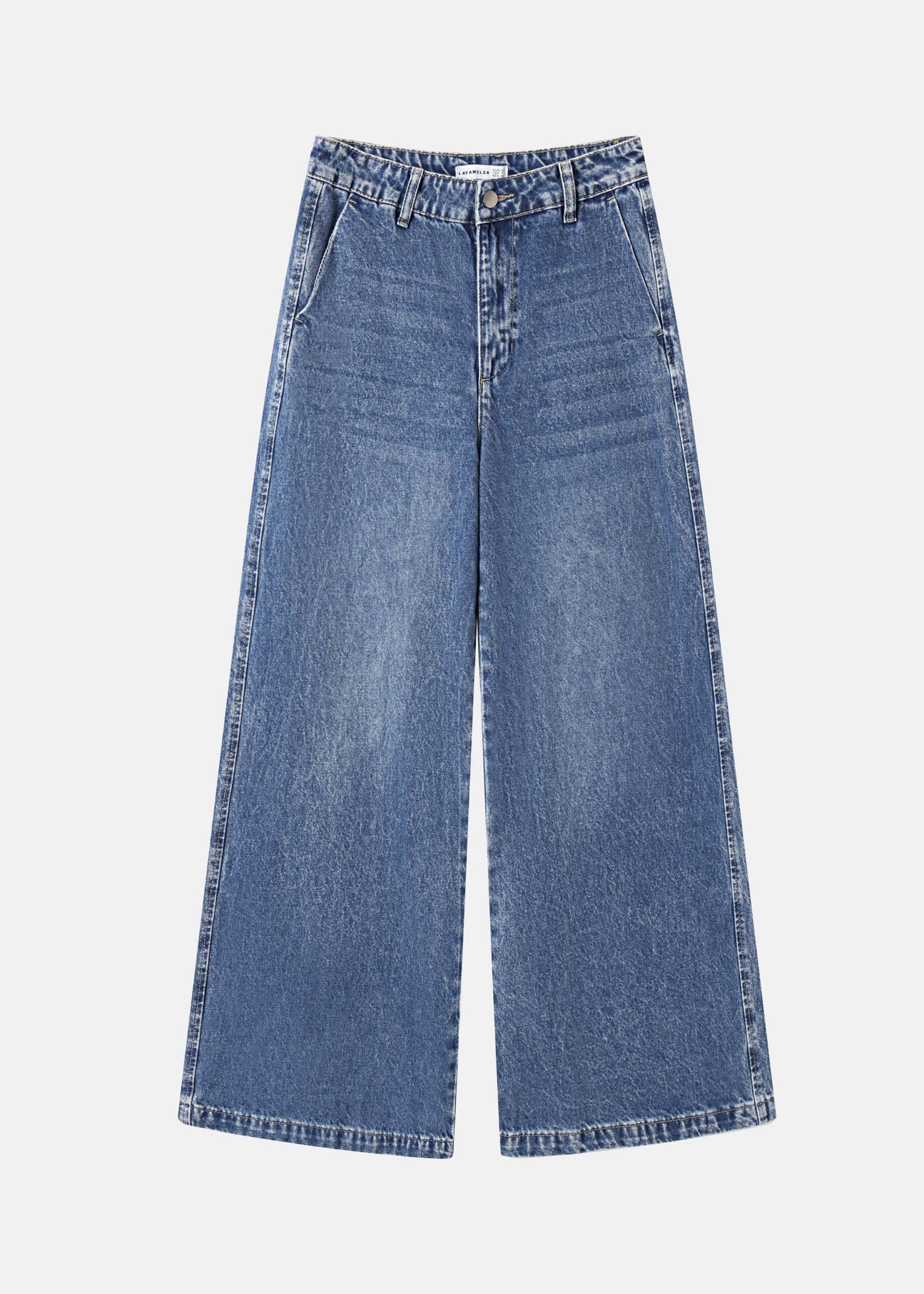 6226208010309-a Women Super Wide High-Waist Full-Length Jeans Trouser - Image 1