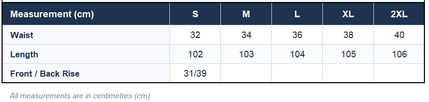 Size chart