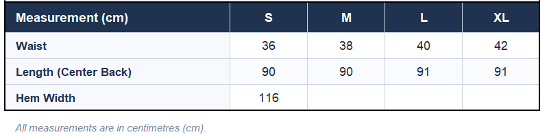 Size chart