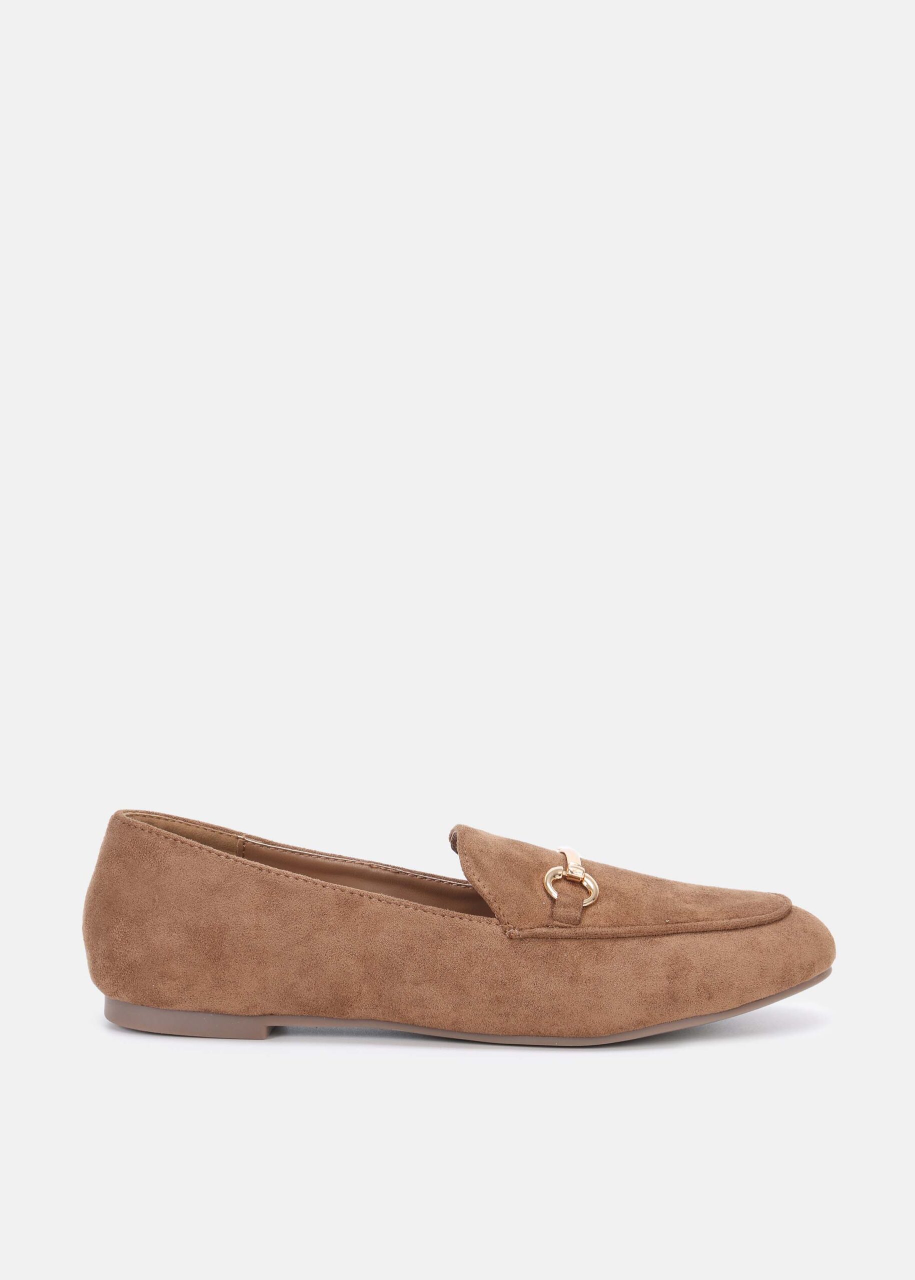 6226213048844-a Women Suede Loafers - Image 1