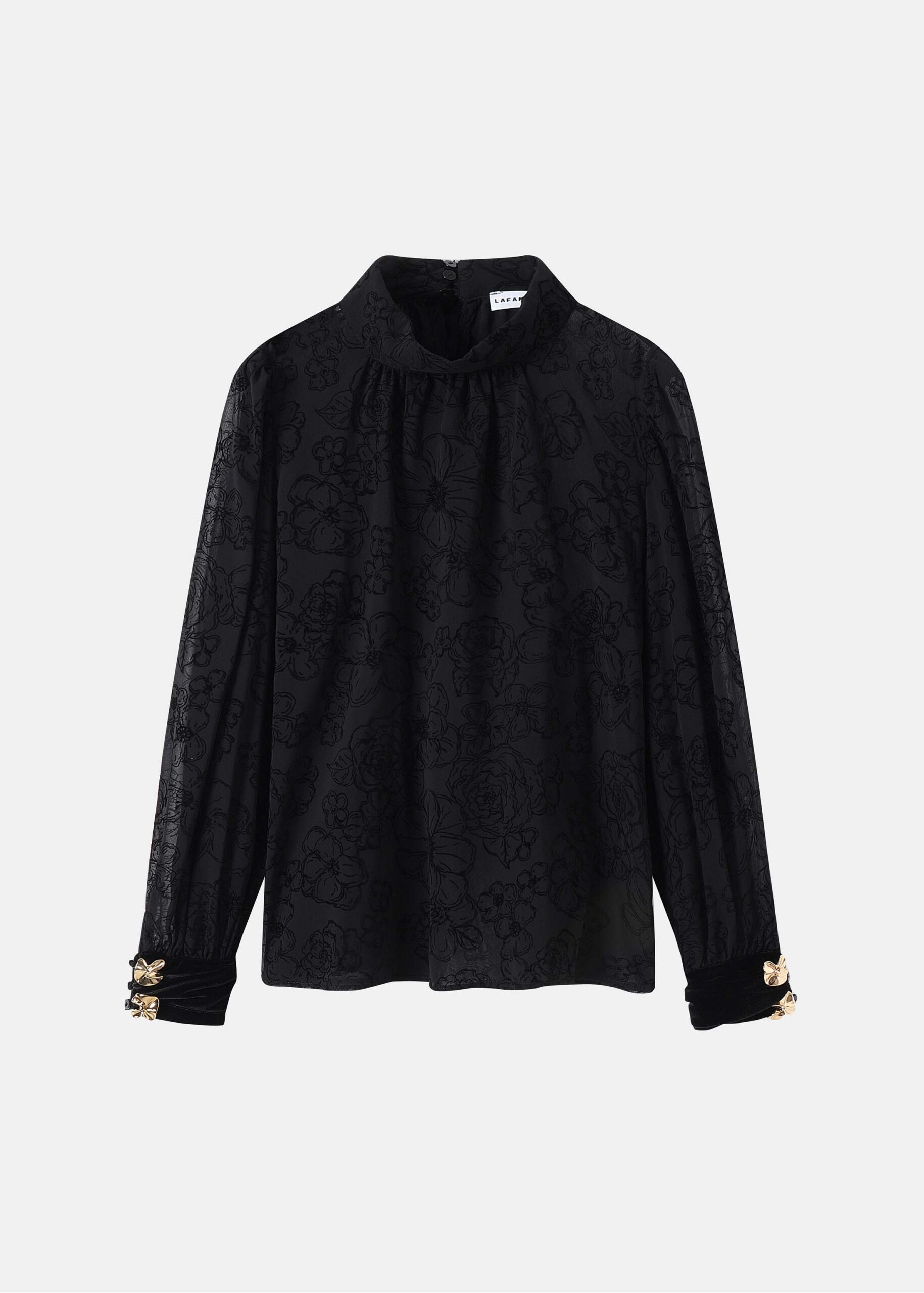 6226216006101-a Women Sheer Velvet Blouse - Image 1