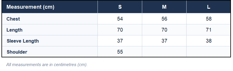Size chart