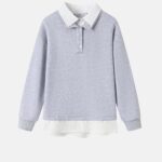 Women Shirt-Collar Sweatshirt