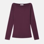 Women Boat-Neck Long-Sleeves Top