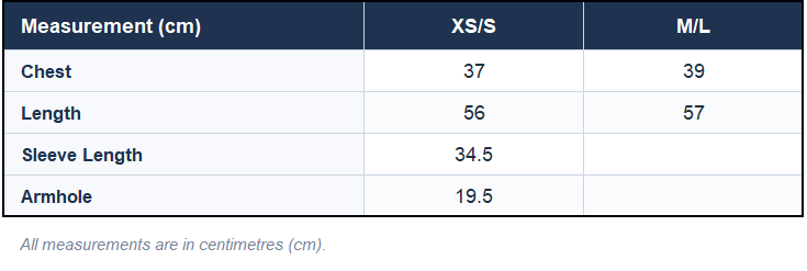 Size chart