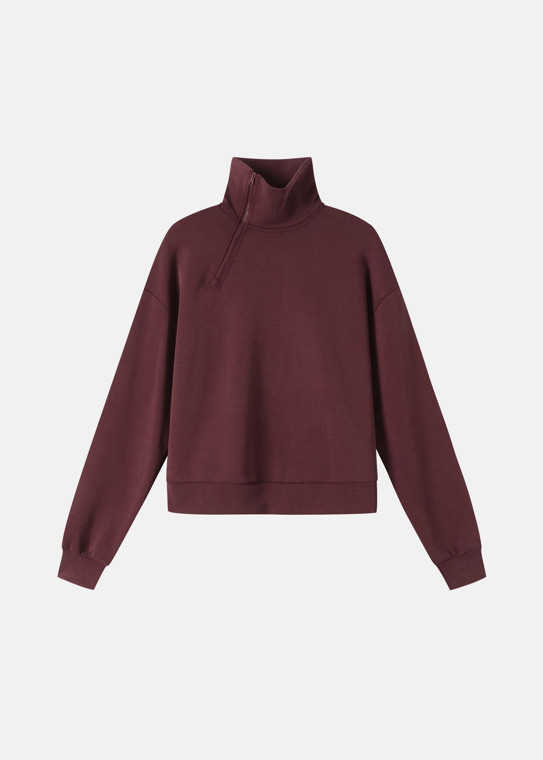 6226216031060-a Women High-Neck Sweatshirt With Zipper - Image 1