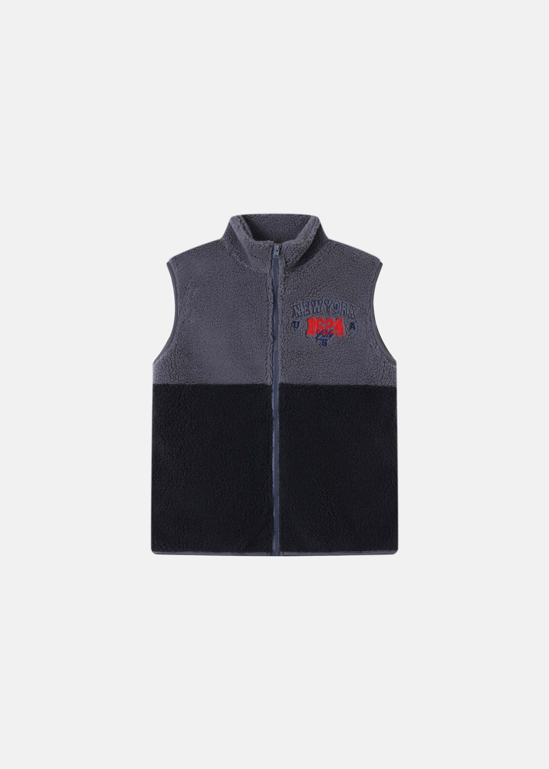 6226303020419-a Kids Boy Fleece Textured Vest - Image 1
