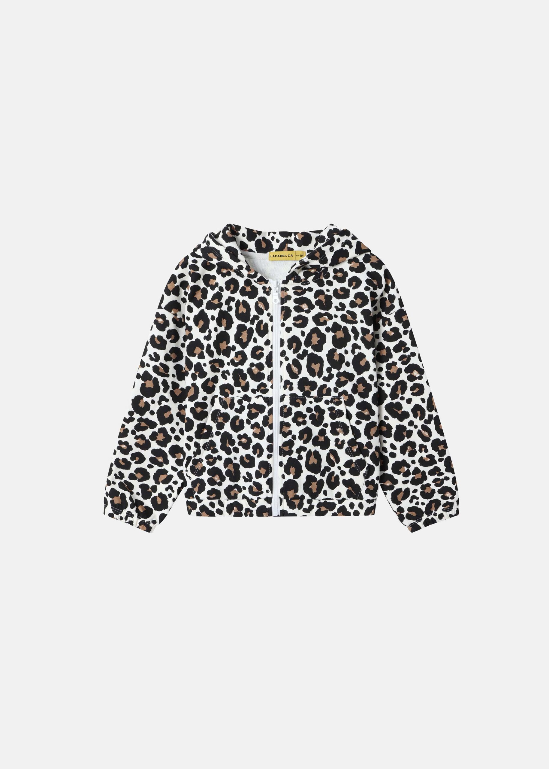 6226403015503-a Kids Girl Leopard Printed Jacket - Image 1