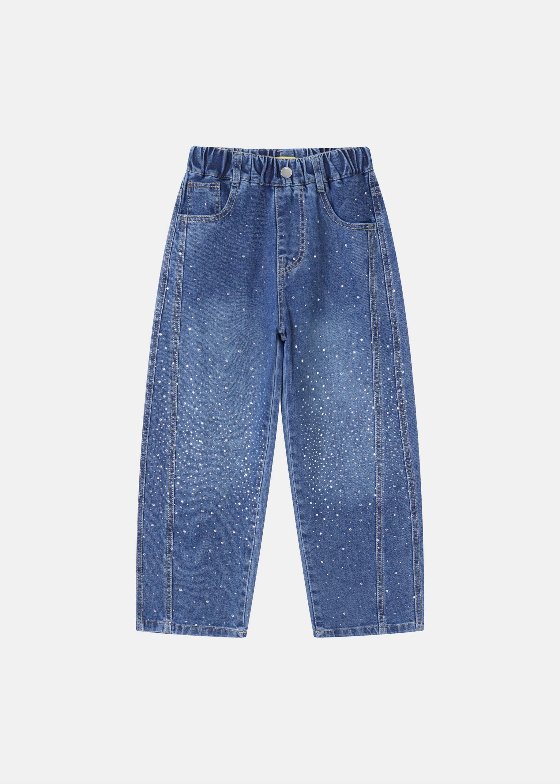 6226408030010-a Kids Girl Strass Decor Jeans Trouser - Image 1