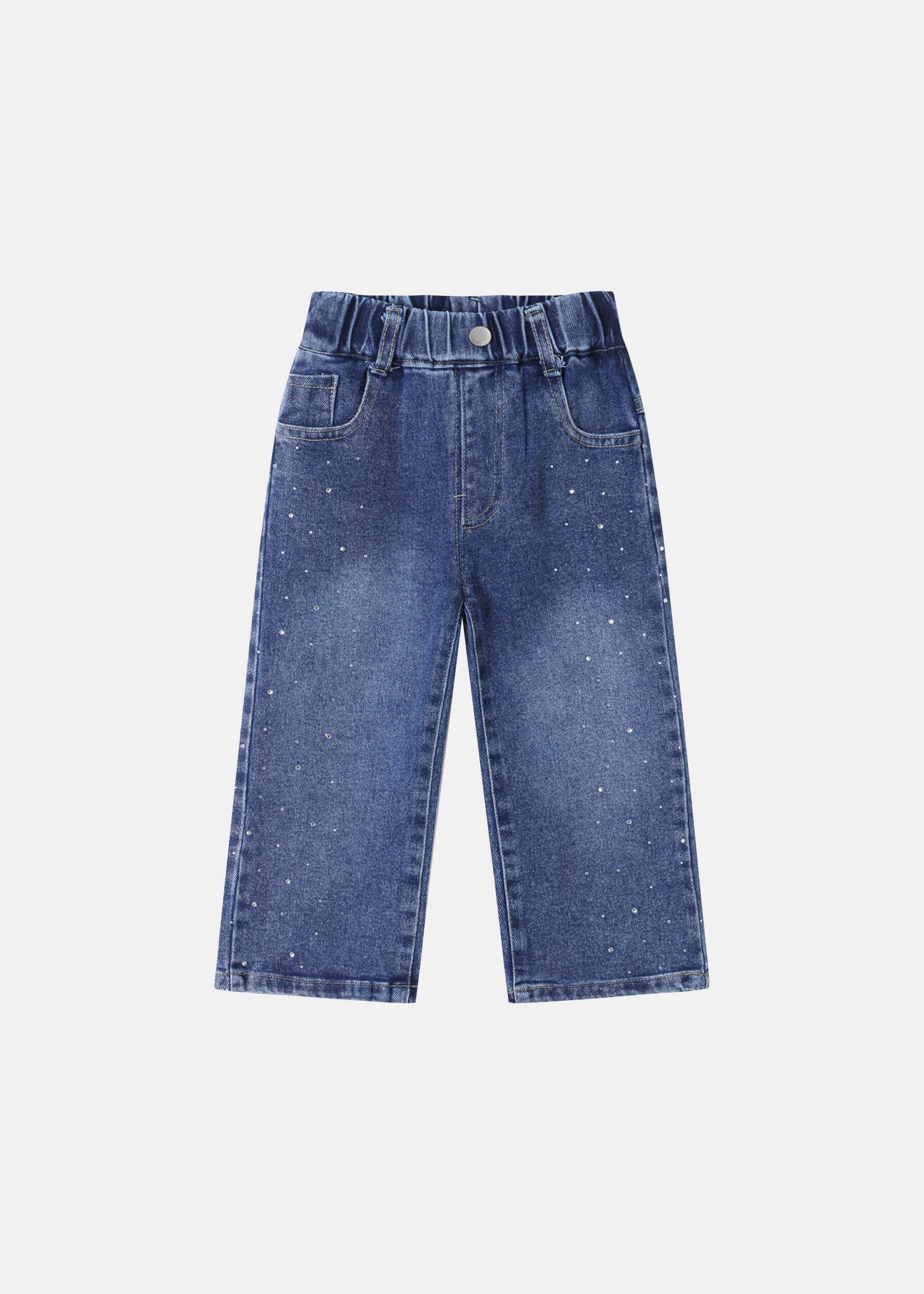 6226608030710-a Baby Girl Strass Decor Jeans Trouser - Image 1