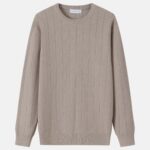Men Crew-Neck Textured Knit Sweater