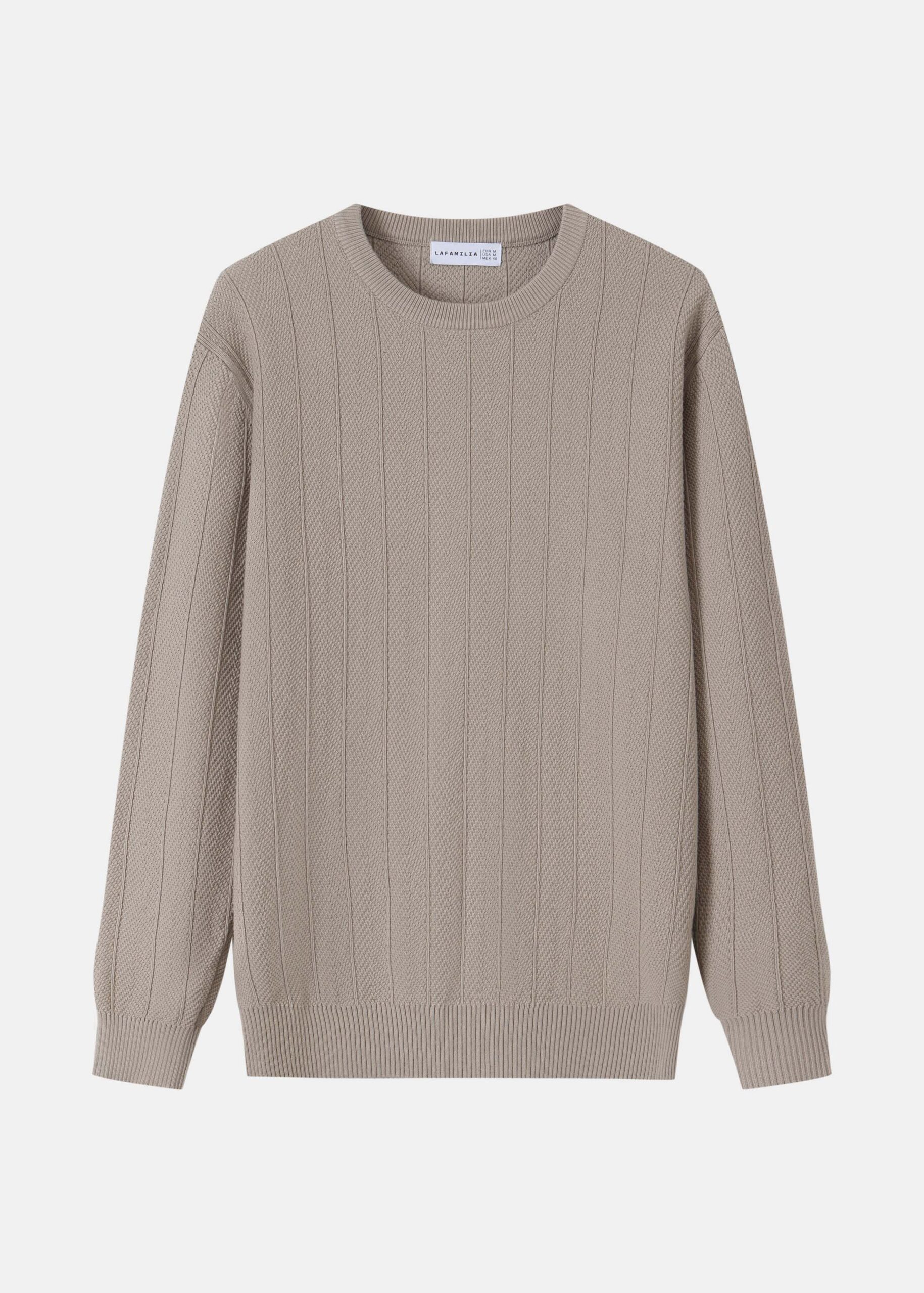 6226116012203-a Men Crew-Neck Textured Knit Sweater - Image 1